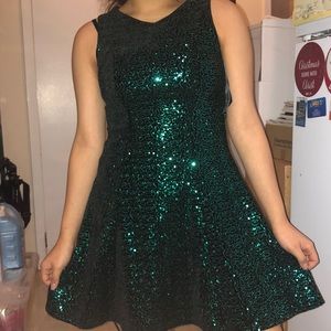 Emerald sequin dress